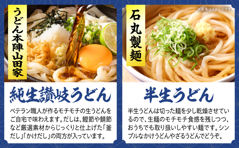 「瀬戸・たかまつネットワーク」うどん県のうどん食べ比べセット（瀬戸・高松広域連携中枢都市圏共通返礼品）|うどん 讃岐うどん 山越うどん 藤井製麺 山田家純生讃岐うどん 石丸製麺 半生うどん 生うどん 食べ比べ セット|_mk142-001