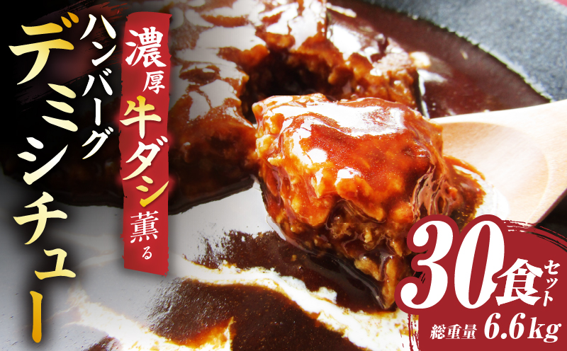 ハンバーグデミシチュー　220g×30食セット　(総重量6.6kg)|ハンバーグ デミシチュー シチュー 濃厚 牛スジ ダシ ジューシー 旨味 濃厚デミ 特製 冷凍 香川県 三木町 おすすめ|_mk146-157
