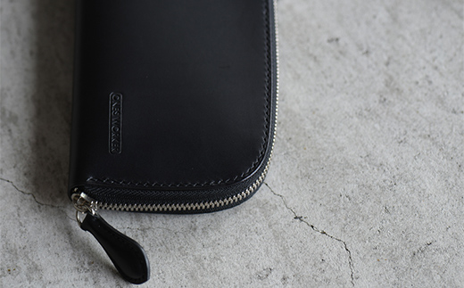 ロングサイズのラウンドファスナーウォレット ブッテーロ （ブラック） F5J-1044