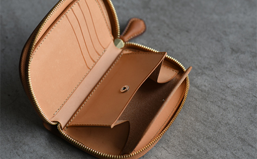 ファスナーウォレット 手のひらサイズ ミディアムサイズ ラウンドファスナーウォレット （キャメル） F5J-1046