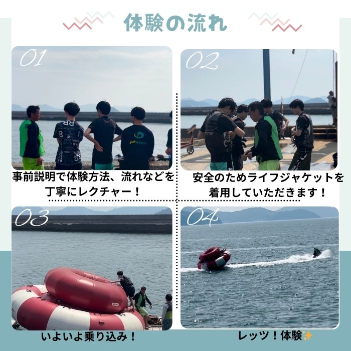 まるで海の上のコーヒーカップ！ トーイングチューブ体験　１名【L-55】