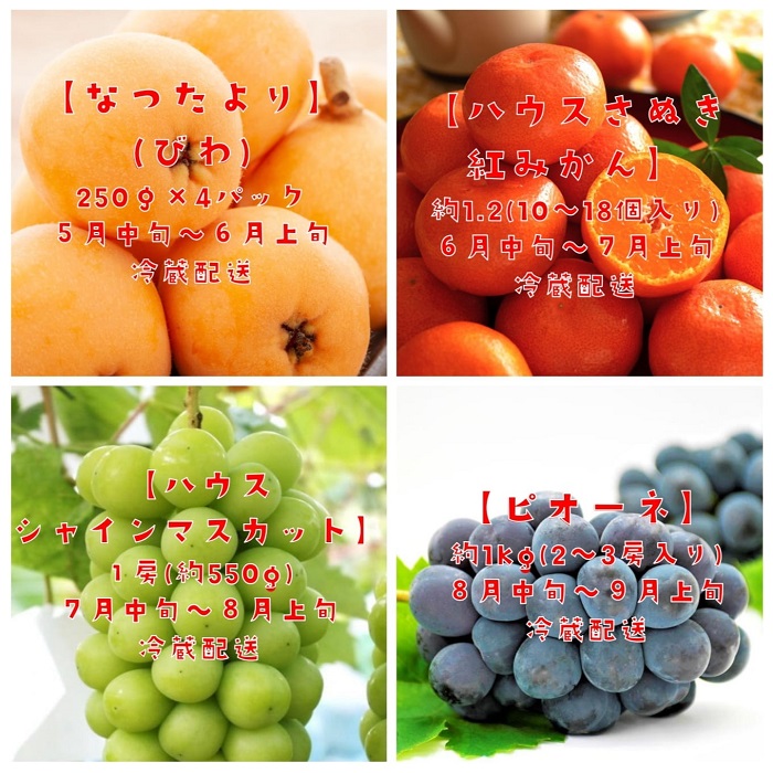 【フルーツ定期便】フルーツ王国さぬきの旬のフルーツを毎月１種類ずつお届け【G-8】