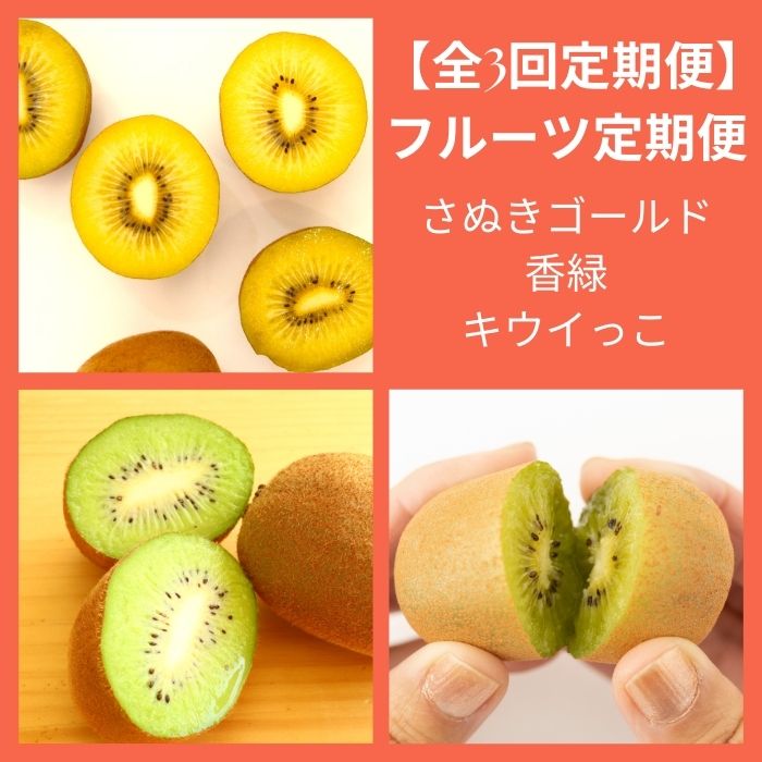 【全3回フルーツ定期便】さぬき讃フルーツさぬきゴールドと香緑とさぬきキウイっこ【D-16】