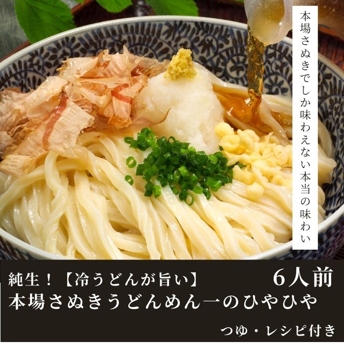 純生！【冷うどんが旨い】本場さぬきうどんめん一のひやひや(6人前)【L-40】