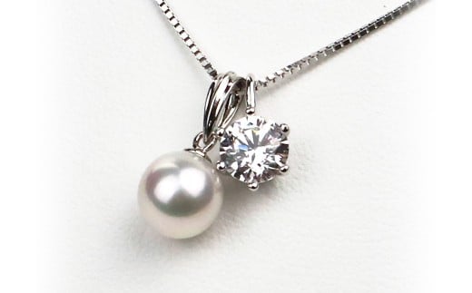 花珠真珠 キュービックジルコニア 2Wayペンダント