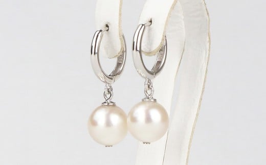 真珠 フープピアス 8.5～9.0mm 大珠 シルバー（859）