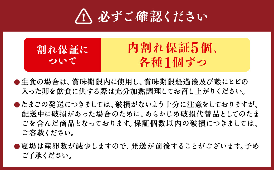 はじめての食べ比べ セット 6個 × 5種類 （内割れ保証5個､各種1個ずつ） たまご 卵 玉子 タマゴ 国産 愛媛県産 【えひめの町（超）推し！（内子町）】 （476）