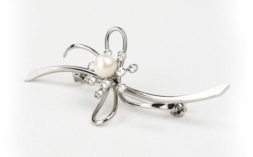 パール ブローチ ウェーブライン 8.0-8.5mm