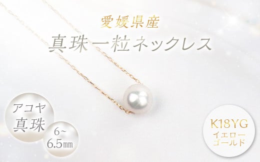 真珠 一粒ネックレス 6.0～6.5mm K18YG （856）