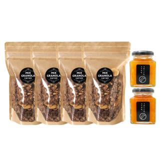 【冬季限定：10月から5月下旬発送】チョコレートバナナグラノーラ ( 白砂糖不使用・グルテンフリー ) 4個 コンフィチュール 2個 セット【化粧箱入り】【受注生産】