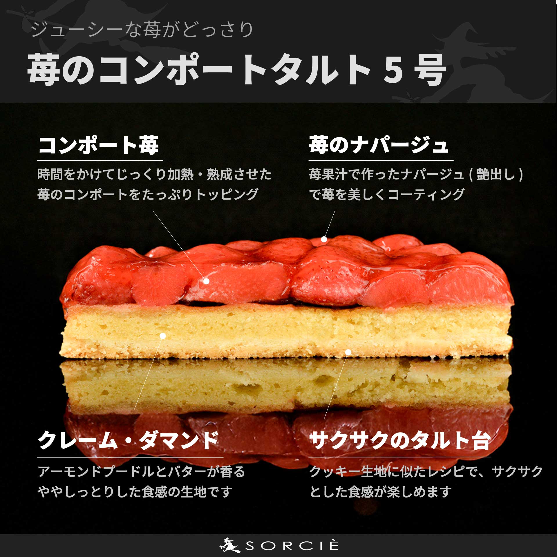 【着日指定可】誕生日ケーキ 苺 のコンポート タルトケーキ 5号 直径16cm 4人～6人分 530g 【バースデー飾り付】 スイーツ ギフト いちご | デザート ケーキ お菓子 洋菓子 冷凍 着日指定 お誕生日 誕生日 ギフト お祝い 愛媛県 松山市 5号【バースデー飾り付】
