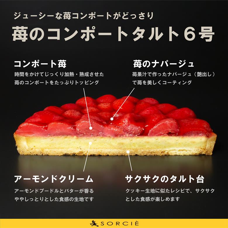 【着日指定可】誕生日ケーキ 苺 のコンポート タルトケーキ 6号 直径19cm 6人～8人分 720g 【バースデー飾り付】 スイーツ ギフト いちご | デザート ケーキ お菓子 洋菓子 冷凍 着日指定 お誕生日 誕生日 ギフト お祝い 愛媛県 松山市 6号【バースデー飾り付】