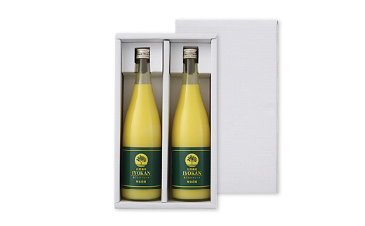 【2025年2月初旬より発送】【自然栽培】宮内伊予柑 皮ごとストレート 720ml 2本 ジュース 果汁100％ 愛媛県産