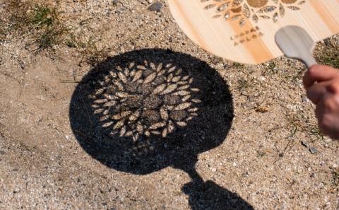 ＜みかんの木＞愛媛の杉を使った木の透かしうちわ