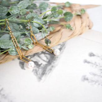 パールチェーンイヤリング/ピアス