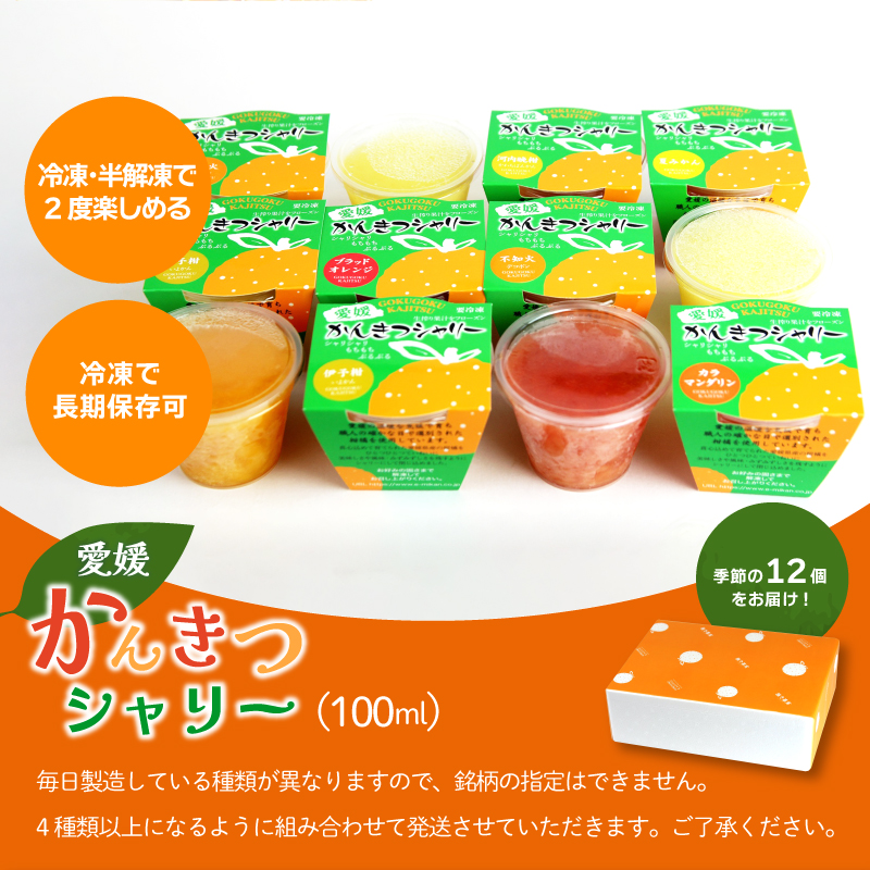 えひめ 柑橘 シャリー 12個 果汁 シャーベット ゼリー 柑橘 ゼリー みかん 果物ゼリー スイーツ 愛媛県 松山市