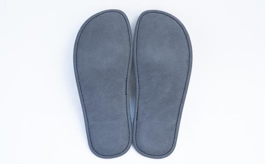 （ブラック）Reela ルームサボ スムースレザースリッパ 紳士F 本革 MEN ブラック 紳士F(26-27cm)