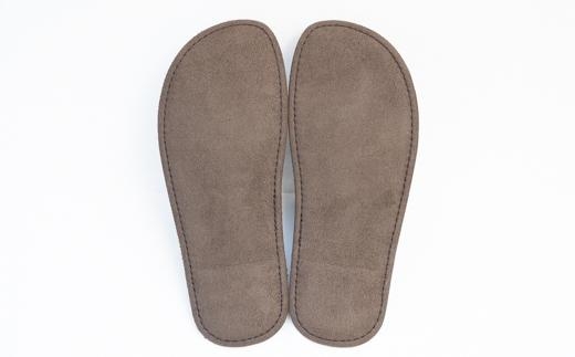 （ダークブラウン）Reela ルームサボ ベロアレザースリッパ 婦人F 本革 LADY ダークブラウン 婦人F(23-24cm)