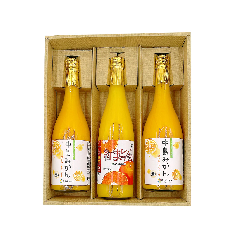 紅まどんなジュース 720ml×1本・中島みかんジュース 720ml×2本 計3本セット | みかん 蜜柑 マドンナ 高級 愛媛 松山 お祝い ギフト  贈答 プレゼント【FA091】: 松山市ANAのふるさと納税