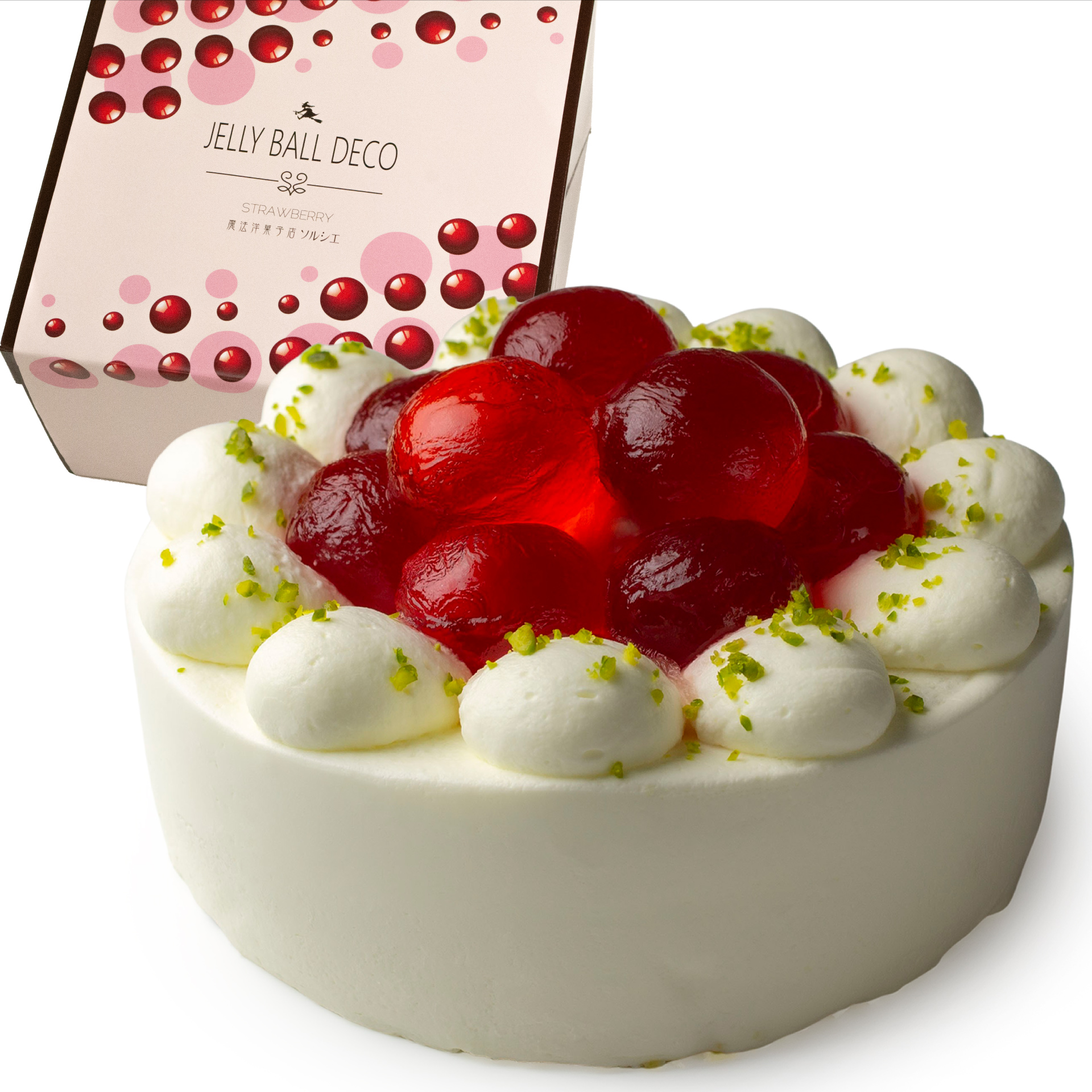 【着日指定可】ケーキ 苺 の ジュレ玉 クリームケーキ 5号 直径16cm 4人～6人分 600g 【単品（ローソクのみ）】 スイーツ ギフト いちご 誕生日ケーキ | デザート ケーキ お菓子 洋菓子 冷凍 着日指定 お誕生日 誕生日 ギフト お祝い 愛媛県 松山市 5号【ローソクのみ】