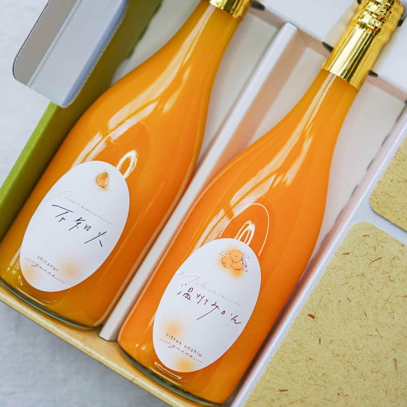 【贈答用】温州みかん×不知火ストレート果汁100％ジュースセット 720ml×2本セット（温州×１本、不知火×1本）
