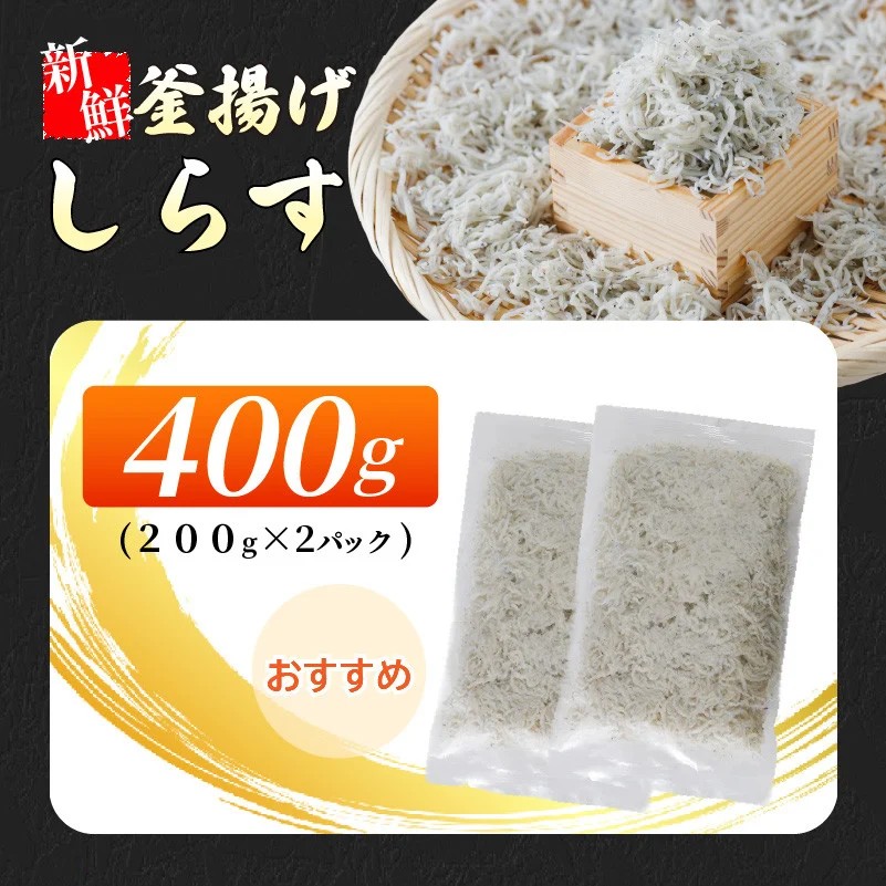 しらす 400g ( 200g × 2パック ) 冷凍 小分け 約6人前 しらす丼 丼ぶり 魚 さかな ご飯 ごはん 炒飯 チャーハン パスタ スパゲティ サラダ 卵焼き お取り寄せ グルメ 人気 おすすめ 愛媛県 松山市  人気おすすめ