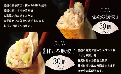 愛媛の甘とろ豚餃子(30個）・愛媛の鯛ぎょうざ（30個）