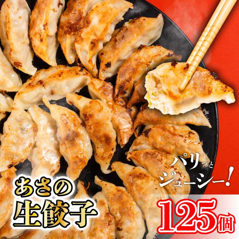 あさの生餃子 【25個入×5パック 計125個】 冷凍餃子 国産豚肉 生餃子