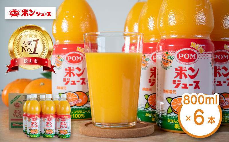 ポンジュース 4.8L ( 800ml × 6本 ) みかん ジュース みかんジュース オレンジジュース