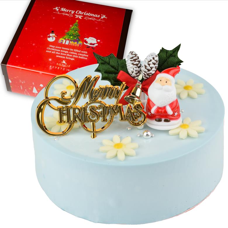 【着日指定可】クリスマスケーキ センイルケーキ  4号 直径13.5cm 2人～4人分 285g 【クリスマス飾り付】【パステルブルー】 スイーツ ギフト | デザート ケーキ お菓子 洋菓子 冷凍 着日指定 お誕生日 誕生日 ギフト お祝い 愛媛県 松山市 パステルブルー