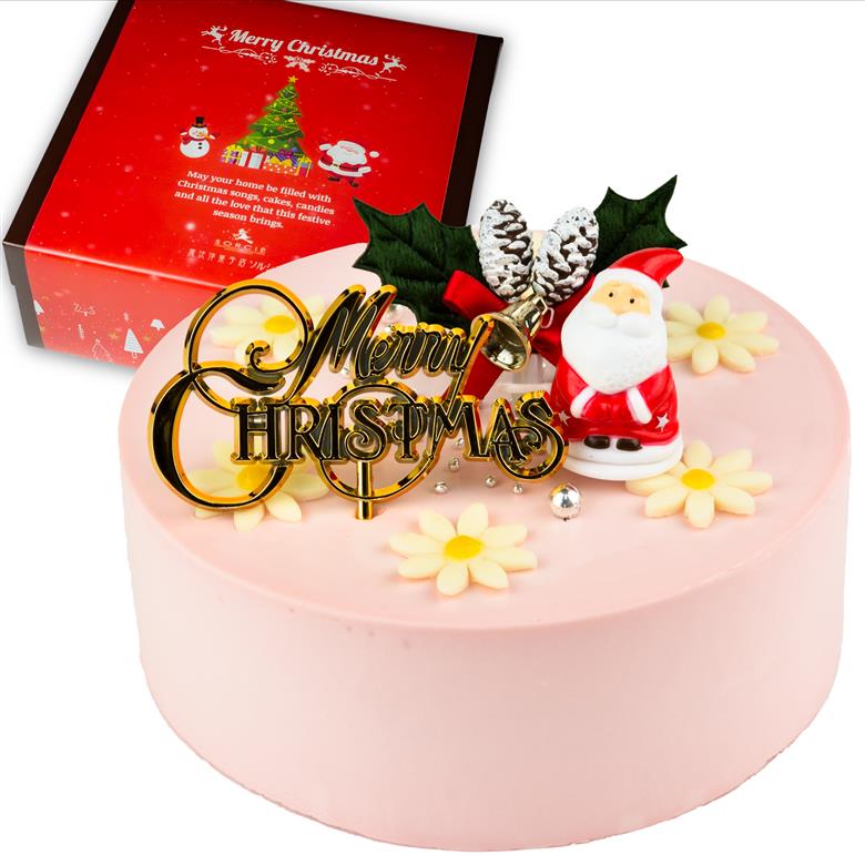 【着日指定可】クリスマスケーキ センイルケーキ  4号 直径13.5cm 2人～4人分 285g 【クリスマス飾り付】【パステルピンク】 スイーツ ギフト | デザート ケーキ お菓子 洋菓子 冷凍 着日指定 お誕生日 誕生日 ギフト お祝い 愛媛県 松山市 パステルピンク