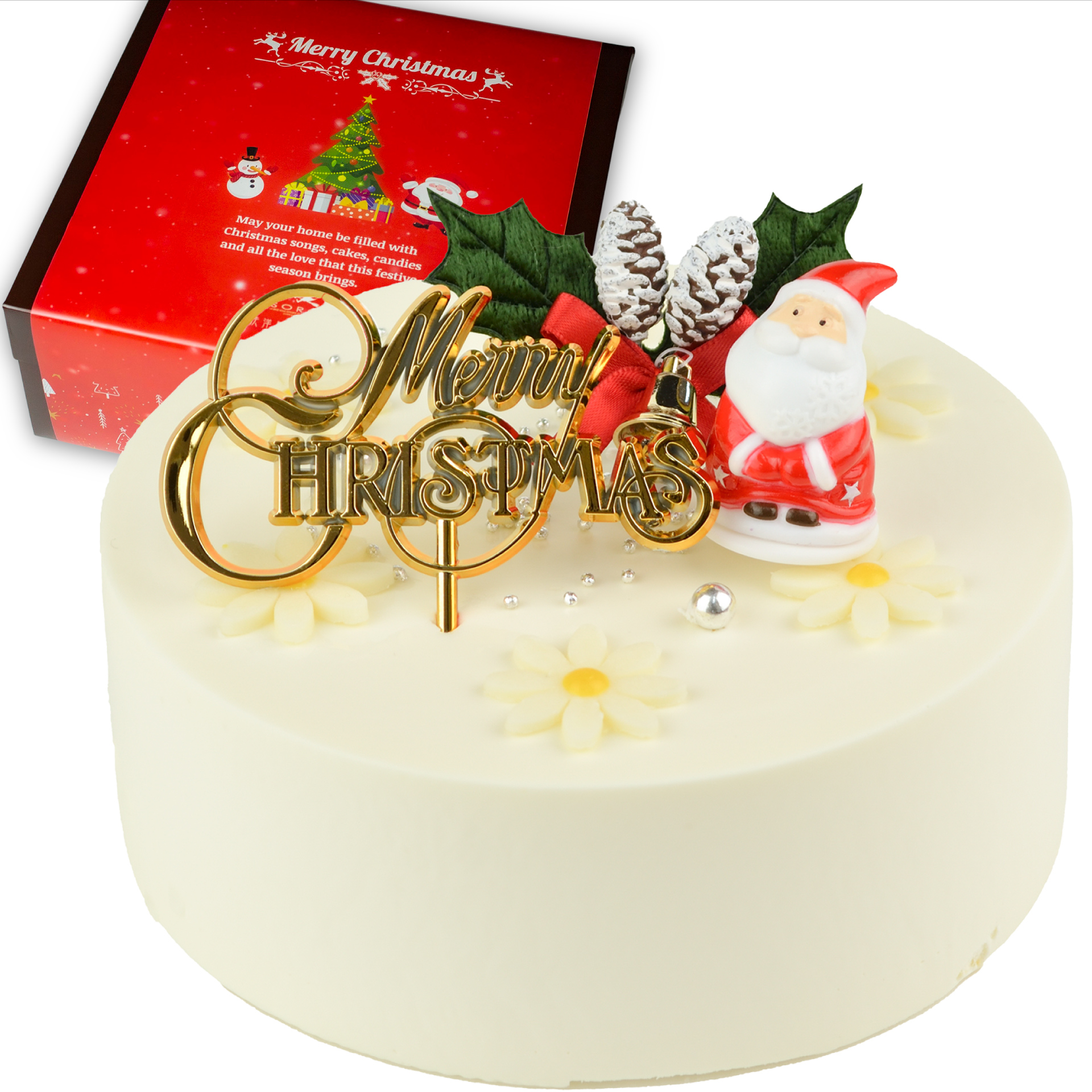【着日指定可】クリスマスケーキ センイルケーキ  4号 直径13.5cm 2人～4人分 285g 【クリスマス飾り付】【ホワイトカラー】 スイーツ ギフト | デザート ケーキ お菓子 洋菓子 冷凍 着日指定 お誕生日 誕生日 ギフト お祝い 愛媛県 松山市 ホワイトカラー