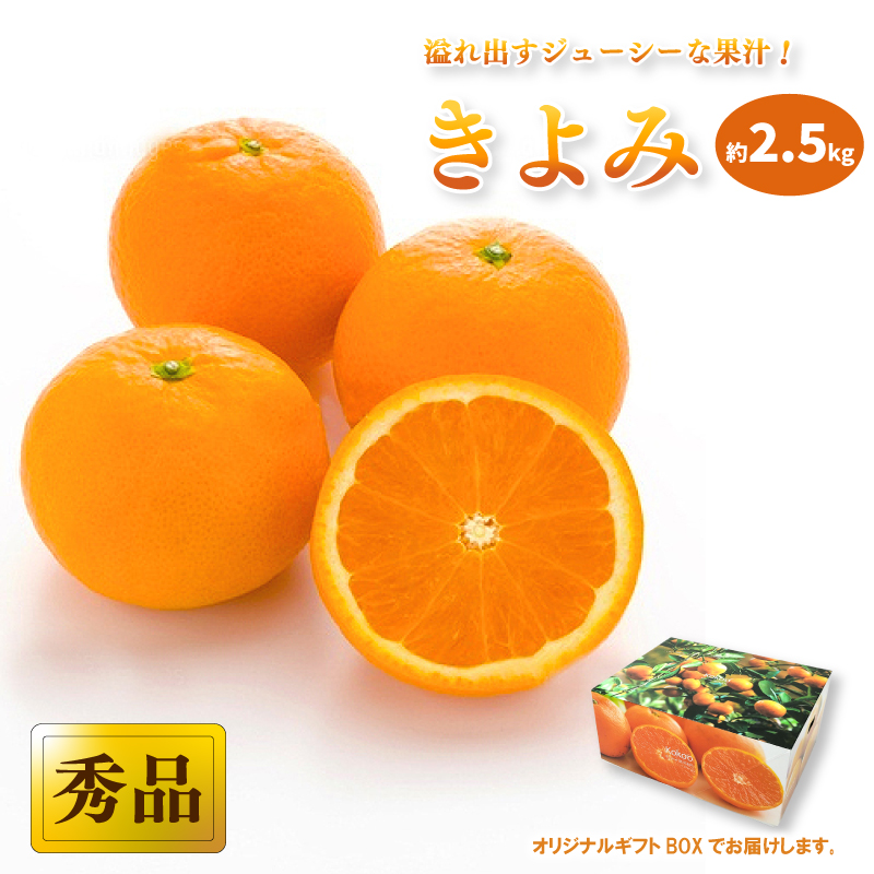 【2026年3月中旬頃から発送予定】きよみ ＜秀品＞ 約2.5kg (M-Lサイズ) ギフトBOX入り | みかん きよみ 秀品 清見 柑橘 贈答箱 愛媛県 松山市 ココオ Koko'o