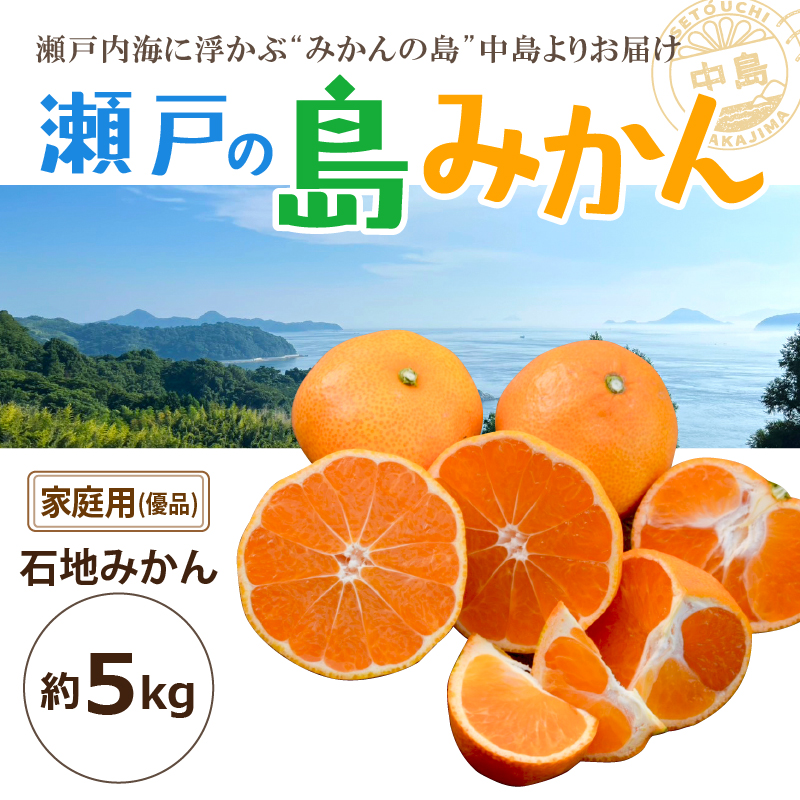 【先行予約】 瀬戸内海の島みかん 家庭用(優品)【石地みかん】約5kg | 柑橘 みかん 密柑 オレンジ フルーツ 果物 愛媛県 松山市 ココオ Koko'o 家庭用 (優品) / 約5kg
