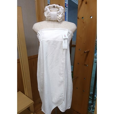 ( 今治タオル ) ラップドレス と ヘアターバン のセット 色おまかせ 【IC05130】