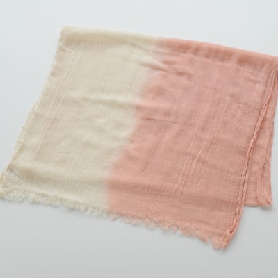 草木染 オーガニックコットン ストール 半染め (ピンク) 【I000360P】