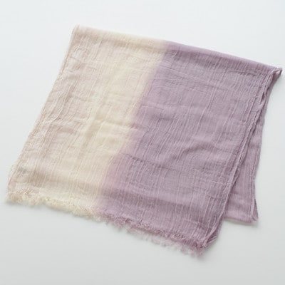 草木染 オーガニックコットン ストール 半染め (パープル) 【I000360PU】