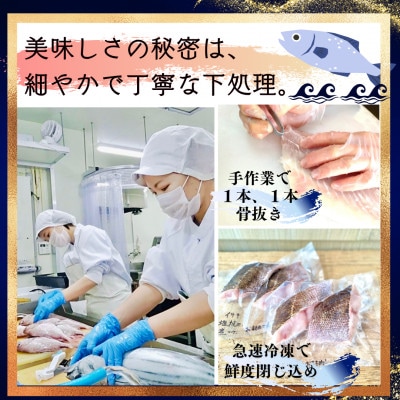 天然真鯛と季節の骨抜き切り身詰合せ(12切れ)調味塩付きお試し用1パック付き【V001730】【配送不可地域：離島】