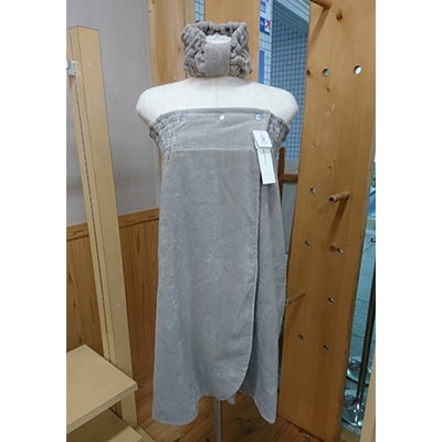 ( 今治タオル ) ラップドレス と ヘアターバン のセット 色おまかせ 【IC05130】