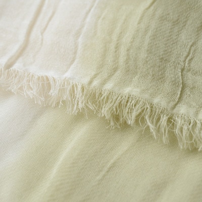 草木染 オーガニックコットン ストール 半染め (グリーン) 【I000360G】