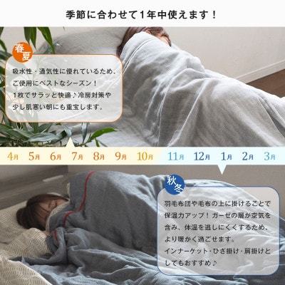 (今治タオル)ビレア ガーゼケット 1枚(チャコール)【I003440KT1CGY】