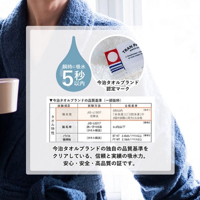 (今治タオル)HOTELALAバスローブ Mサイズ(ネイビー)【I003450MNV】