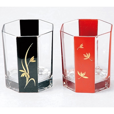 ( 桜井漆器 ) 花クリスタル ペア 【VD00170】