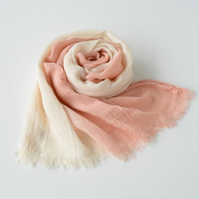 草木染 オーガニックコットン ストール 半染め (ピンク) 【I000360P】