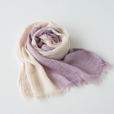 草木染 オーガニックコットン ストール 半染め (パープル) 【I000360PU】