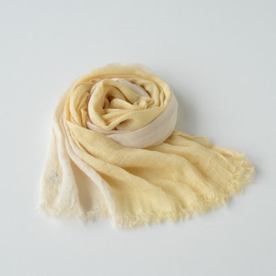 草木染 オーガニックコットン ストール 半染め (イエロー) 【I000360Y】