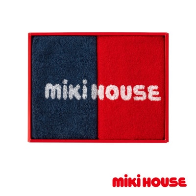 (今治タオル) ミキハウス　ミニタオル2枚セット　BOX付き【I001670】