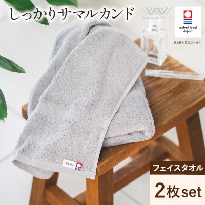 (今治タオル)しっかりサマルカンドフェイスタオル 2枚 ブルー【IA05290FT2BL】