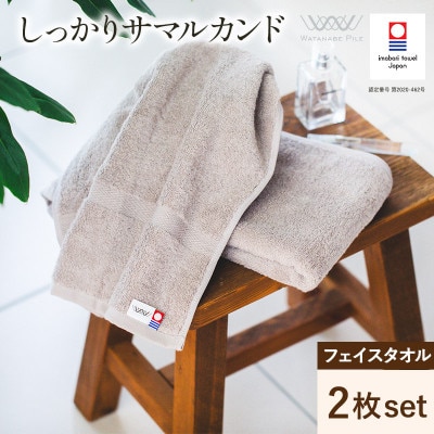 (今治タオル)しっかりサマルカンドフェイスタオル 2枚 グレー【IA05290FT2GY】