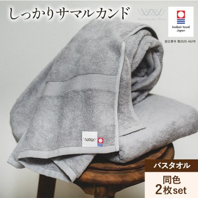 (今治タオル)しっかりサマルカンド バスタオル 2枚セット ブルー【ID05380BLBL】
